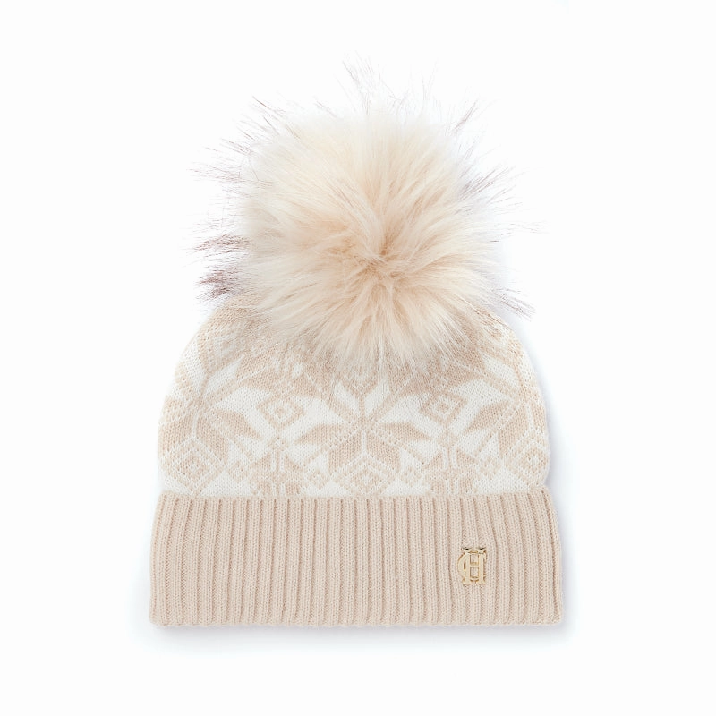 Holland Cooper Beatrice Ladies Bobble Hat - Camel Cream Clearance Steal Today Daily Clearance Deal