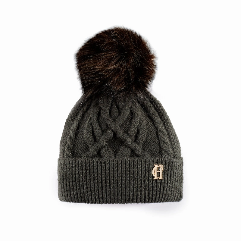 Trending Offer Today Clearance Event Today Holland Cooper Cortina Ladies Bobble Hat - Fern Green Mink