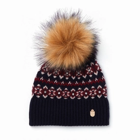 Hot Pick Deal Holland Cooper Jennifer Fairisle Ladies Bobble Hat - Ink Navy
