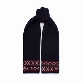 Holland Cooper Jennifer Fairisle Ladies Scarf - Ink Navy Hot Offer Ending Soon