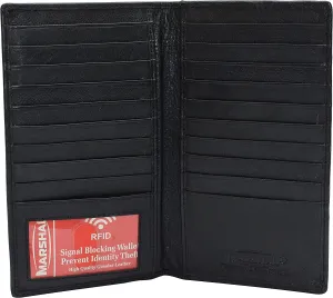Shop the Savings Rfid Blocking Cowhide Leather Men'S Long Id Credit Card Security Wallet