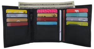 Limited Offer Alert Rfid Trifold Premium Leather Mens Card Holder Wallet W/ Outside Id Window