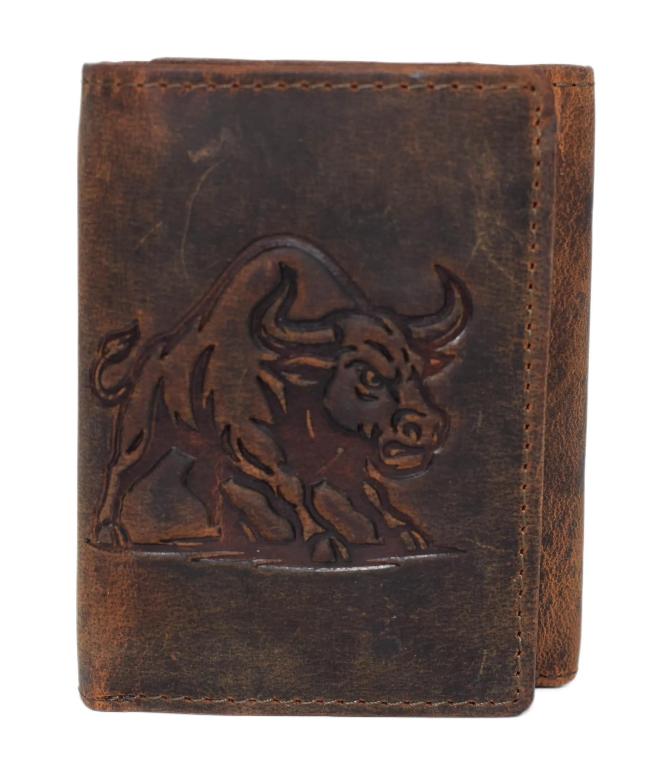 Hot Offer Ending Soon Marshal Genuine Leather Skull Chain Wallet For Men  Trifold Rfid Blocking Biker Wallet With Id Window & Heavy-Duty Chain