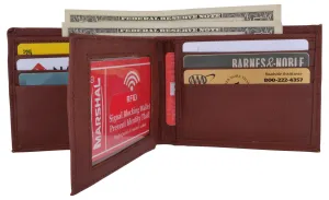 Weekend Flash Offer Flash Deal Alert Mens Rfid Blocking Leather Center Flap Bifold Compact Card Id Wallet
