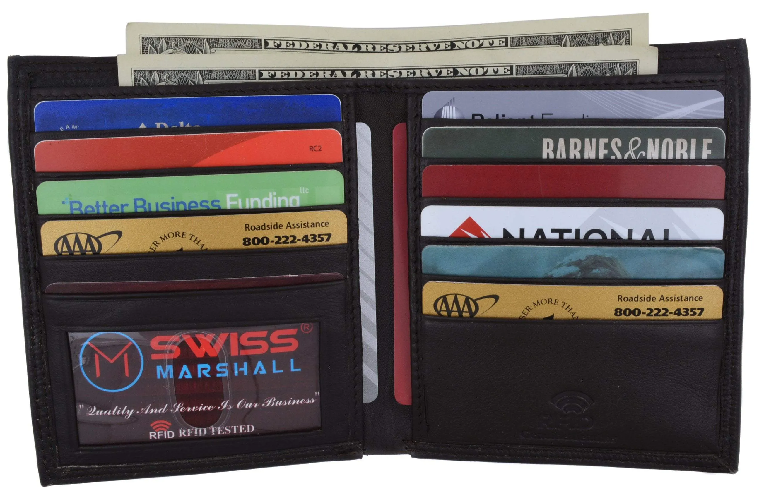 Swiss Marshall Rfid Blocking Men'S Slim Bifold Hipster Credit Card Premium Lambskin Leather European Wallet Special Price Offer