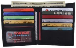 Swiss Marshall Rfid Blocking Men'S Slim Bifold Hipster Credit Card Premium Lambskin Leather European Wallet Daily Special Offer Limited Time Hot Deal