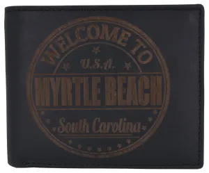 Clearance Savings Now Special Occasion Discount Bifold Mens Rfid Cowhide Leather Myrtle Beach Flap Card/Id Wallet