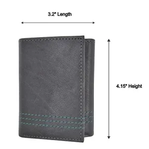Cazoro Extra Capacity Trifold 2 Id Window Wallet For Men Rfid Blocking Genuine Leather Wallet Clearance Event Today