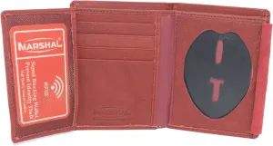 Big Price Drop Rfid Blocking Genuine Leather Credit Card, Id & Badge Holder Wallet Burgundy