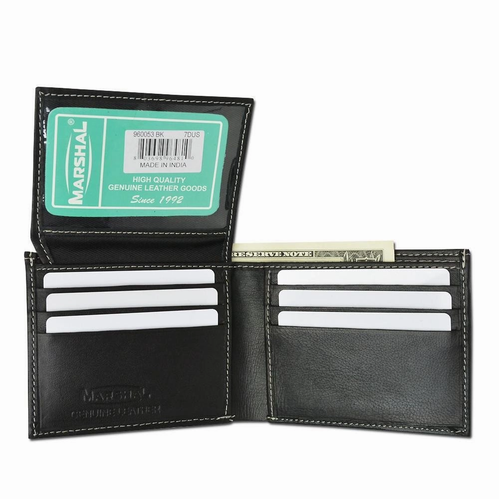Clearance Blowout Grab Your Savings Premium Soft Leather Flap Up Id Card Holder Bifold Mens Black Wallet 960053