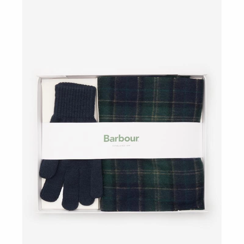 Hot Clearance Now Barbour Tartan Scarf & Glove Gift Set - Green Loch Tartan