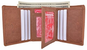 Rfid Blocking Mens Vintage Soft Genuine Leather Classic Style Trifold Wallet Limited Stock Alert