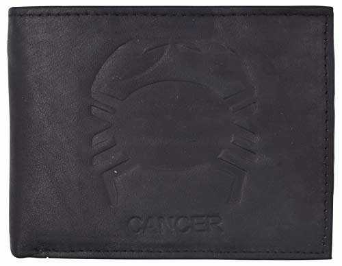 Cancer Zodiac Sign Bifold Trifold Genuine Leather Men'S Wallets Daily Hot Deal