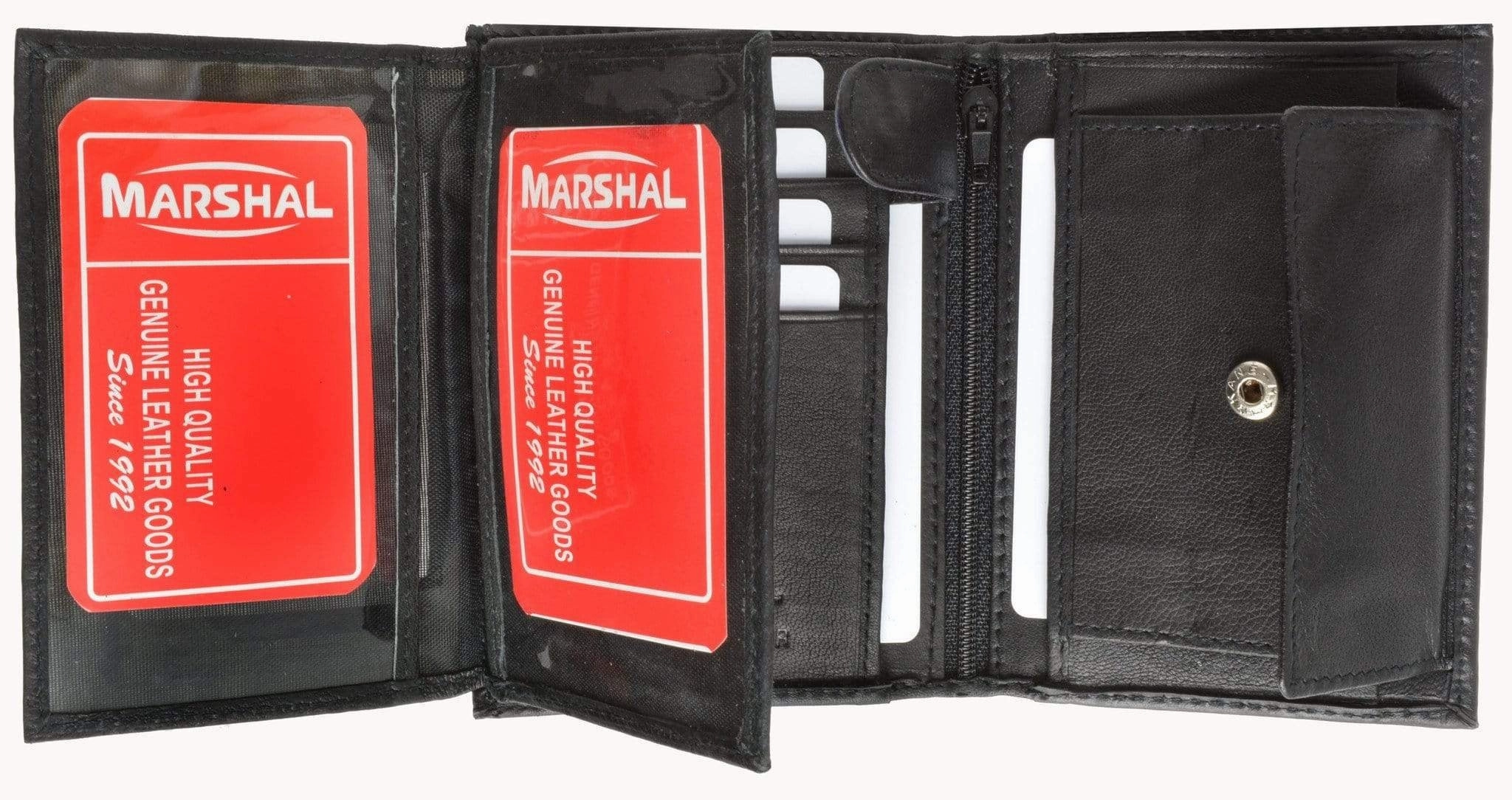 Genuine Leather Tri-Fold European Wallet Id Credit Card Holder Coin Pouch 518 Dont Miss Todays Deal