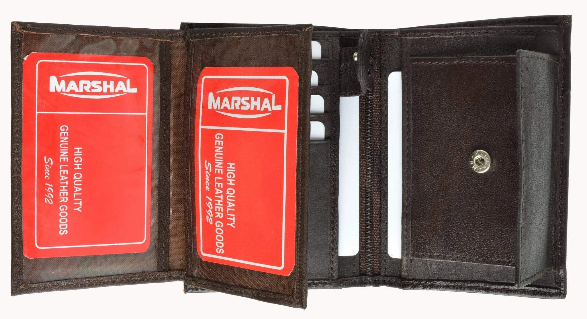 Limited Time Offer Clearance Event Today Genuine Leather Tri-Fold European Wallet Id Credit Card Holder Coin Pouch 518