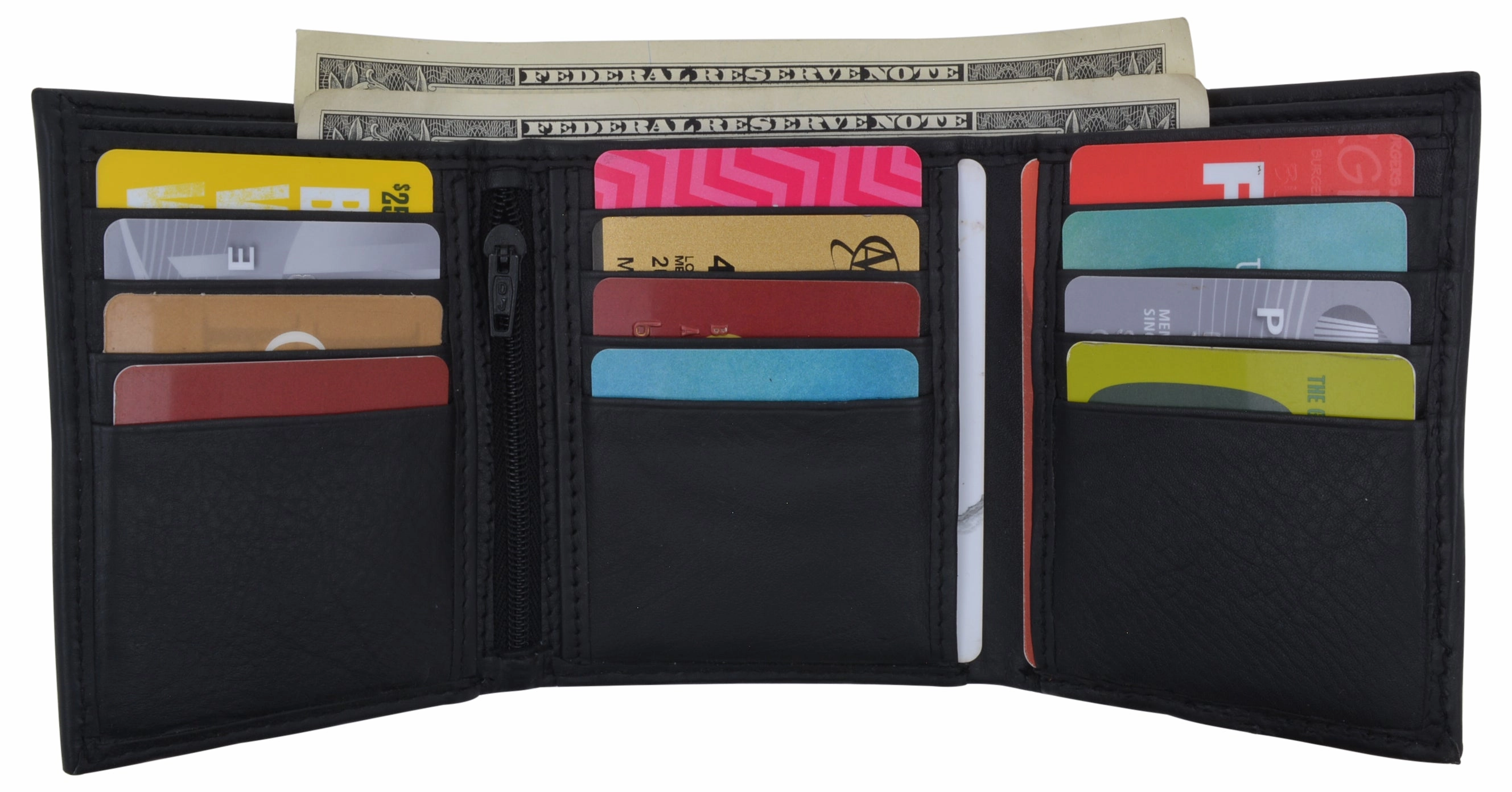 Limited Offer Alert Rfid Trifold Premium Leather Mens Card Holder Wallet W/ Outside Id Window