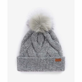 Special Price Offer Big Savings Today Barbour Dace Cable Ladies Beanie - Light Grey