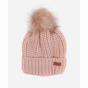 Barbour Saltburn Ladies Beanie - Pink Special Occasion Discount Limited Edition Offer