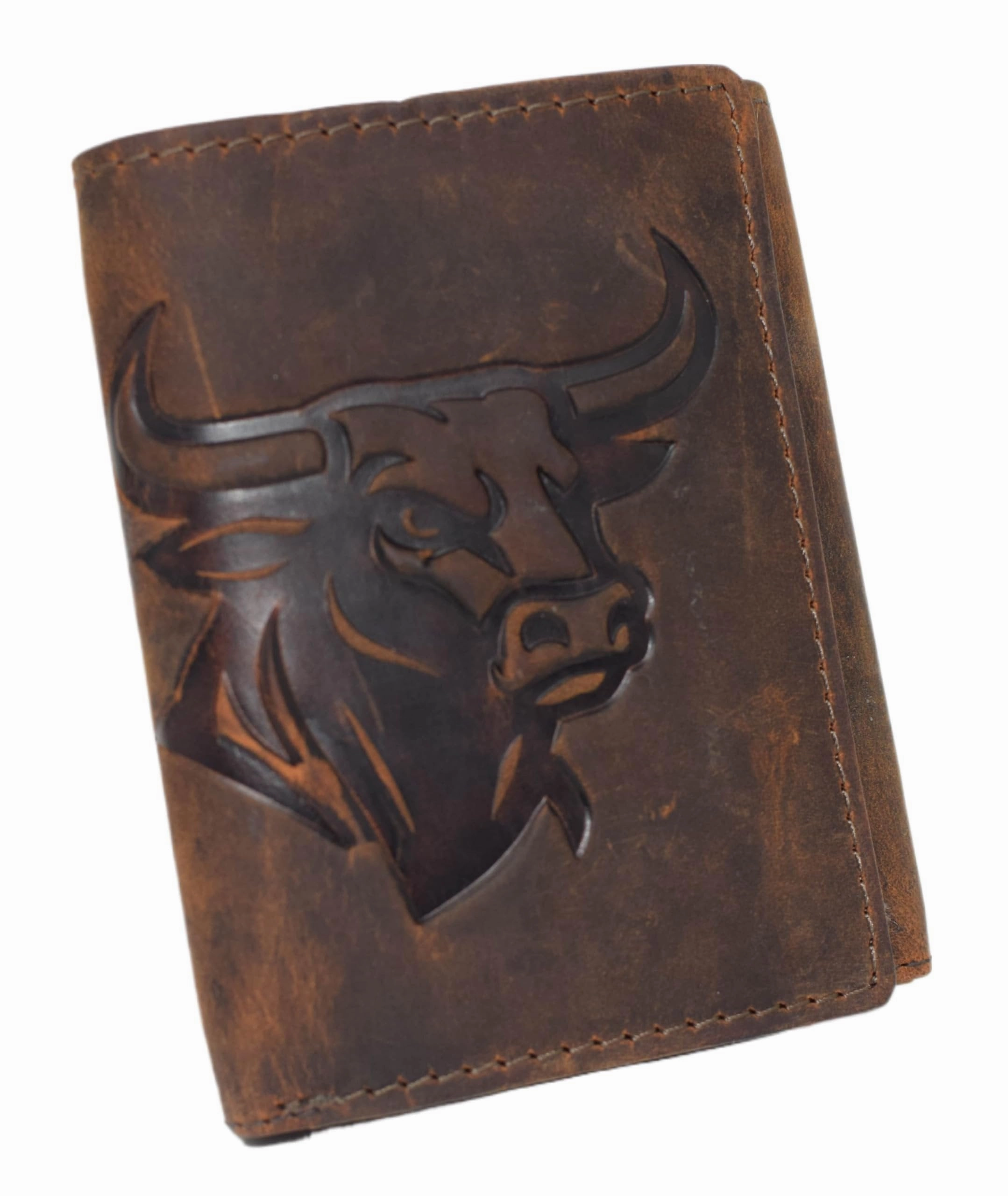 Marshal Genuine Leather Skull Chain Wallet For Men  Trifold Rfid Blocking Biker Wallet With Id Window & Heavy-Duty Chain Hot Deal Alert