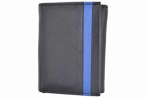 Hot Savings Alert Men'S Genuine Soft Leather Rfid Trifold Wallet 2 Id Windows & Credit Card Holder Black
