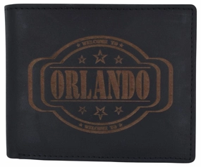 Mens Orlando Printed Logo Rfid Cowhide Leather Mens Rfid Wallet Hot Offer Inside Hot Pick Sale