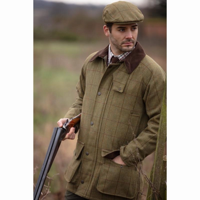Dont Miss This Steal Alan Paine Rutland Tweed Waterproof Flat Cap - Lichen