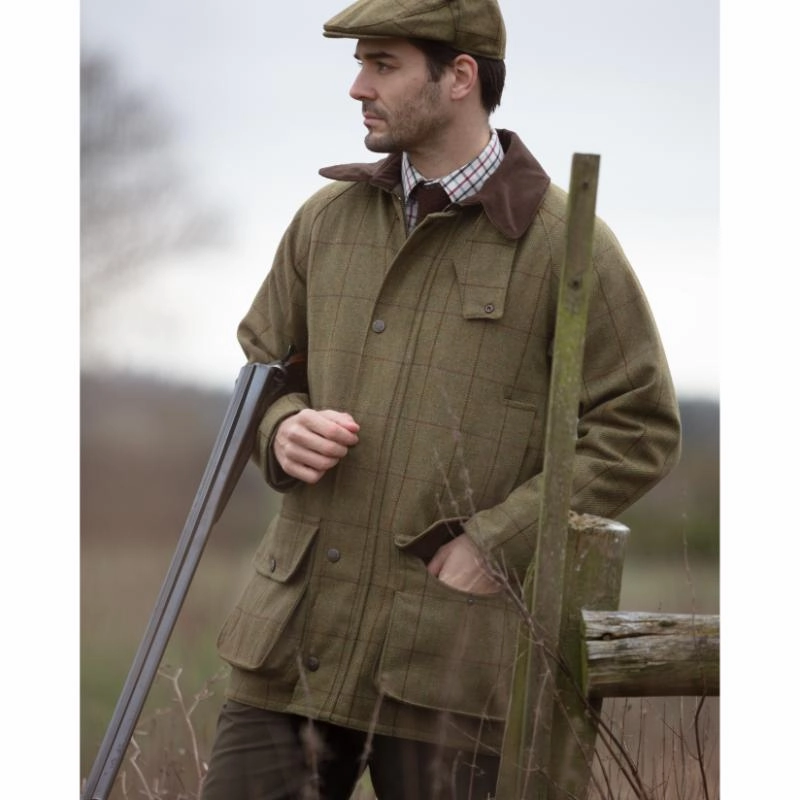 Hot Pick Online Today Only Discount Alert Alan Paine Rutland Tweed Waterproof Flat Cap - Lichen