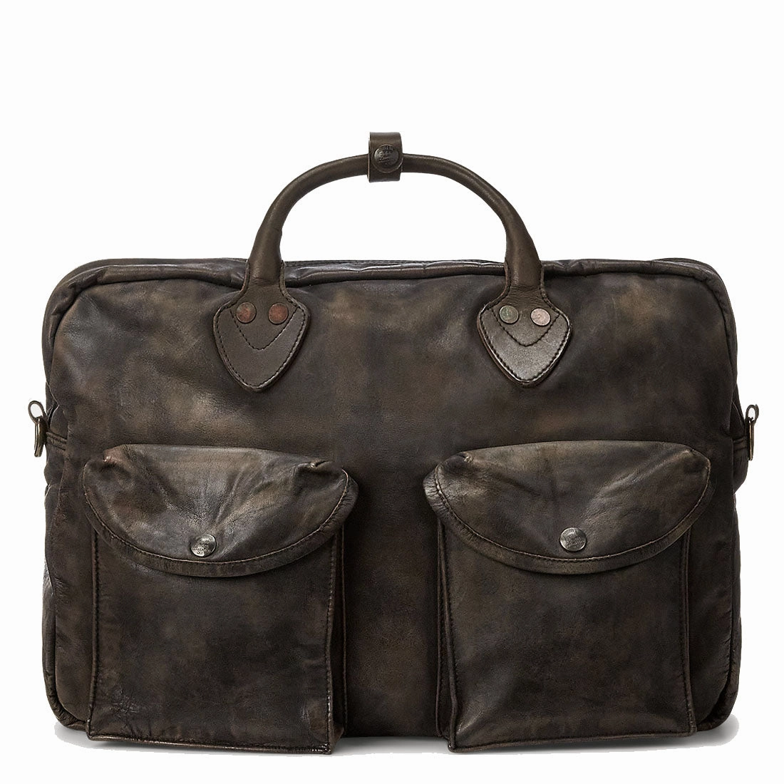 Rrl By Ralph Lauren Leather Briefcase Dark Brown Instant Deal Today