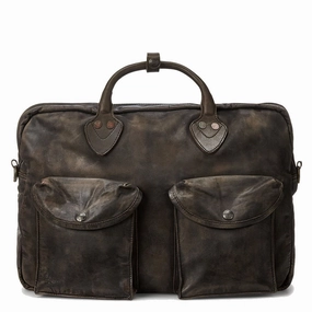 Rrl By Ralph Lauren Leather Briefcase Dark Brown Instant Deal Today