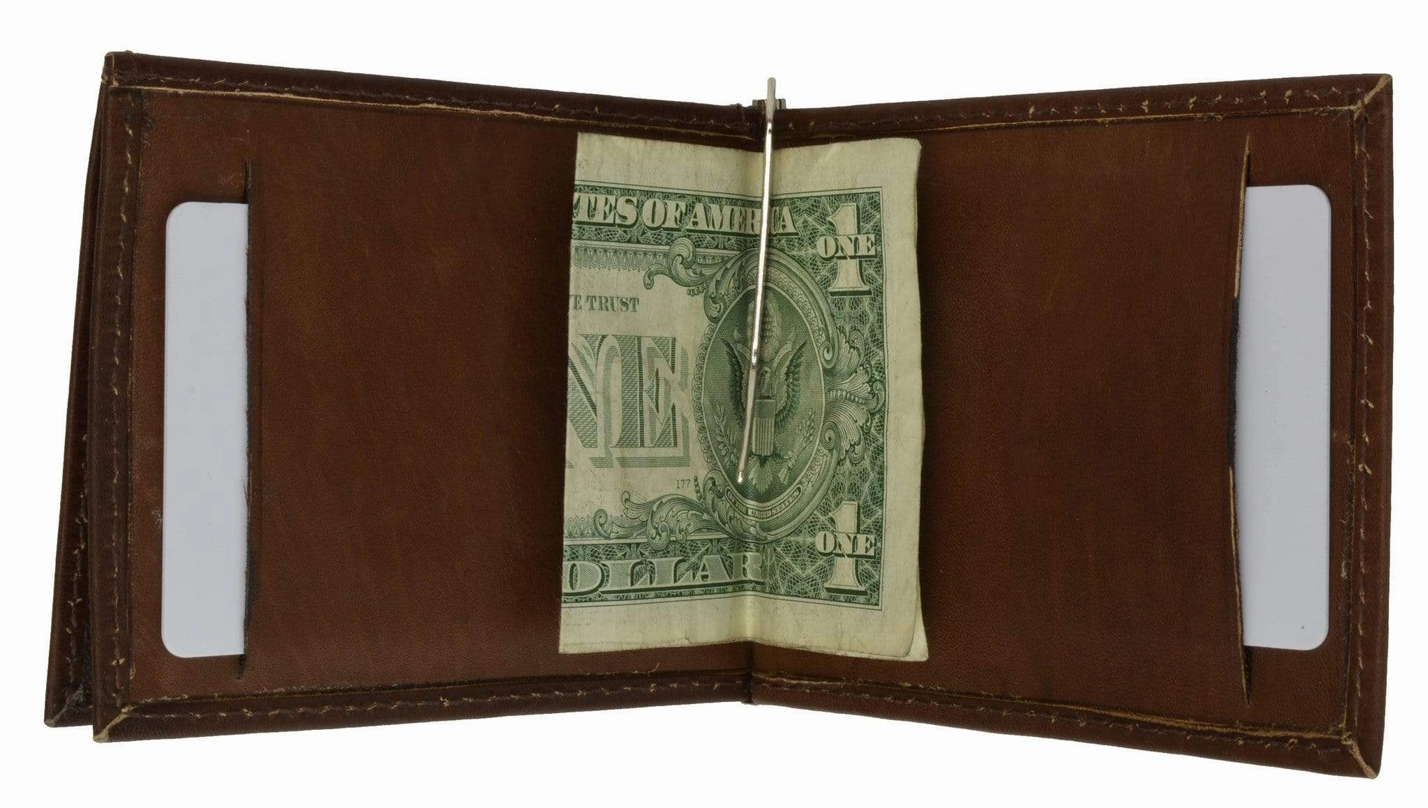 Genuine Leather Center Flap Money Clip With Id And Credit Card 93 Cf (C) Limited Stock Deals