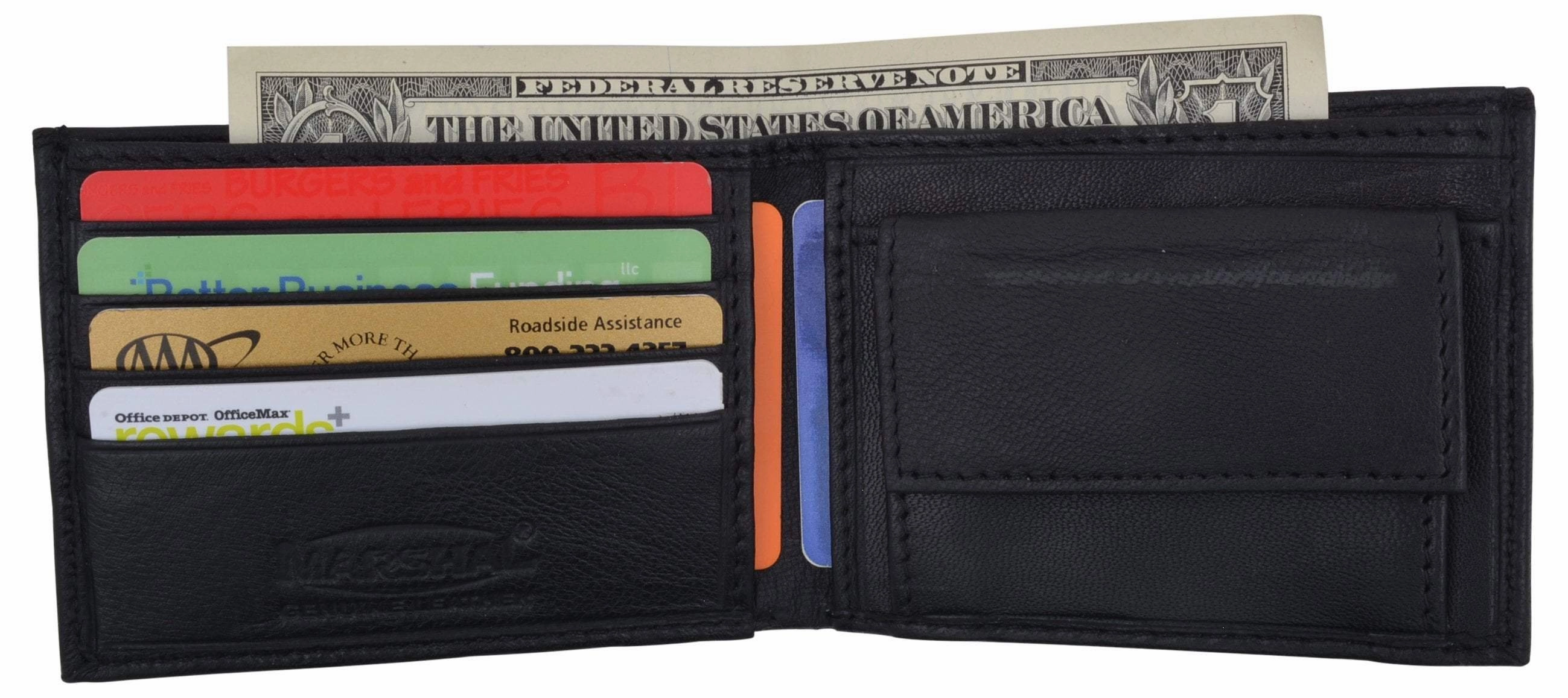 Small Men'S Genuine Leather Slim Thin Bifold Wallet With Coin Pouch Todays Hot Savings