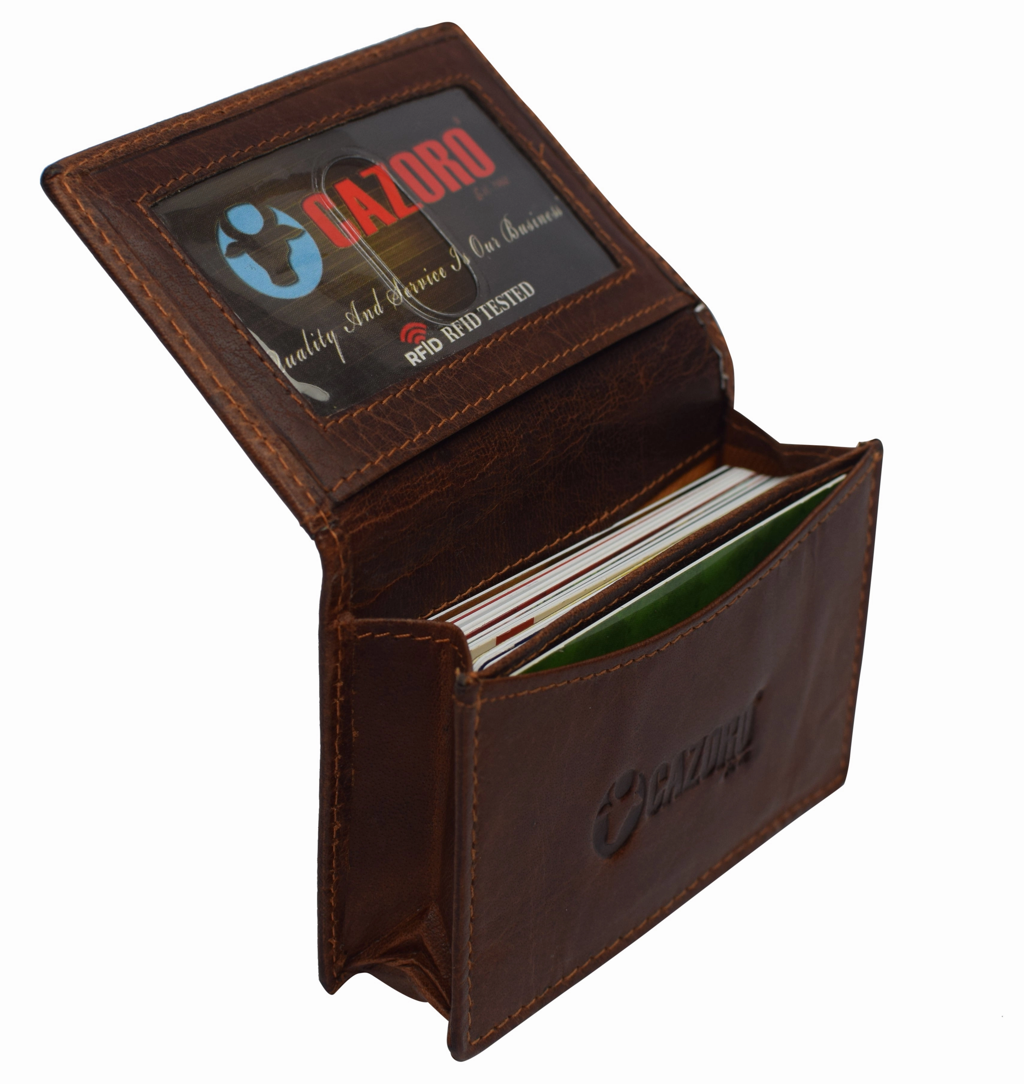 Rfid Blocking Buffalo Leather Business Card Case Holder For Men & Women Exclusive Holiday Deal Today Only Special