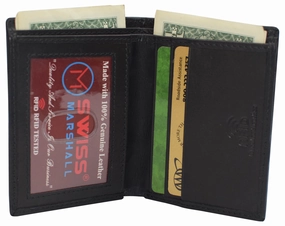 Slim Bifold Front Pocket Wallet 2 Id Window Credit Card Holder Genuine Leather Rfid Blocking Clearance Event Alert Limited Stock Hot Deal