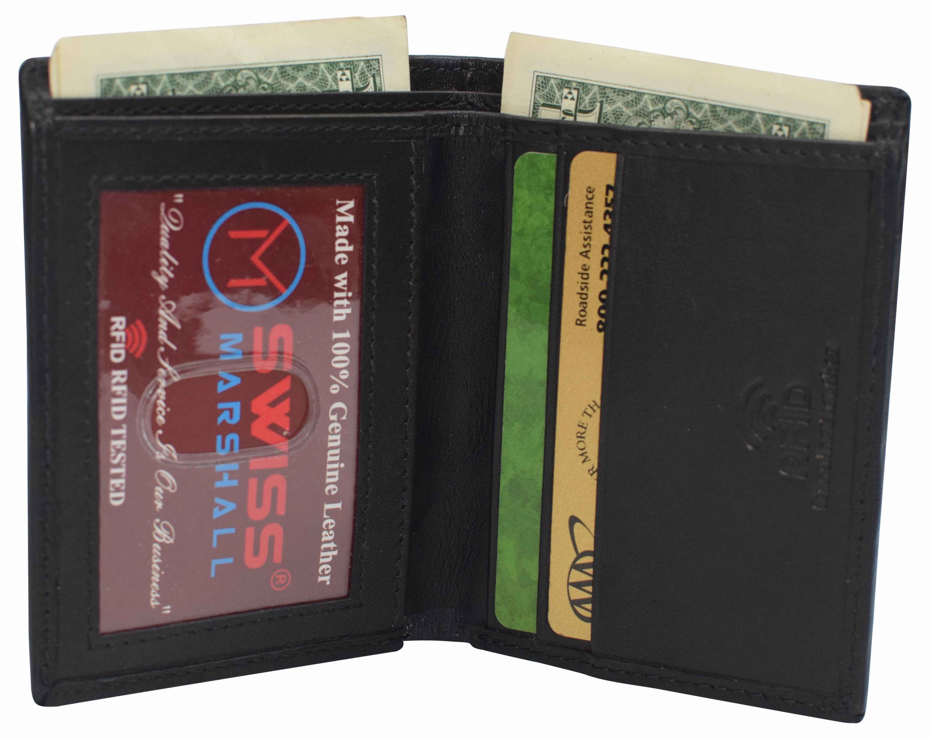 Online Exclusive Deal Clearance Savings Now Slim Bifold Front Pocket Wallet 2 Id Window Credit Card Holder Genuine Leather Rfid Blocking