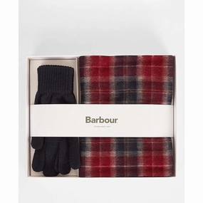 Dont Miss These Savings Hot Pick of the Day Barbour Tartan Scarf & Glove Gift Set - Cranberry