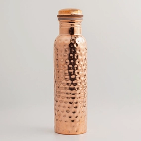 Copper Water Bottle 950Ml - Traditional Hammered Instant Savings Inside