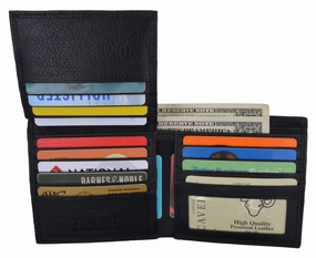 Men'S Black Hipster Genuine Leather Multi-Card Id Bifold Euro Wallet Perfect Gift Offer Special Surprise Sale