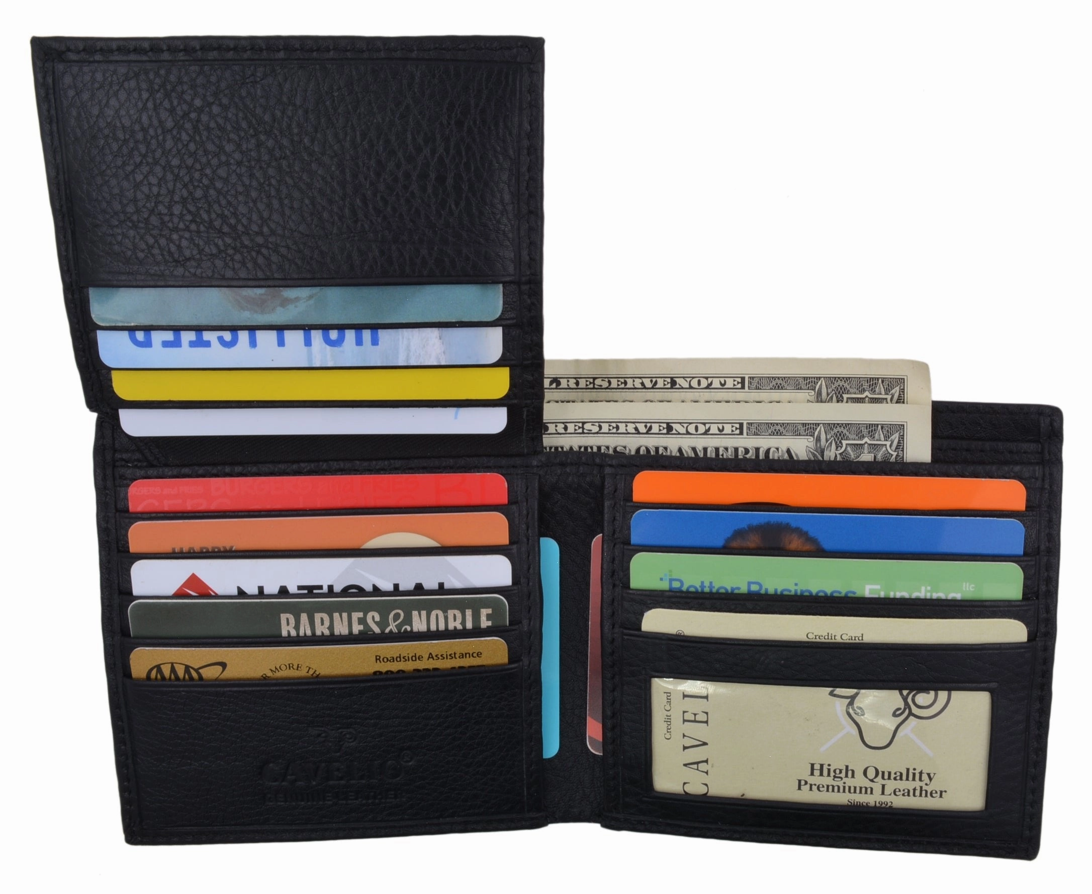 Men'S Black Hipster Genuine Leather Multi-Card Id Bifold Euro Wallet Perfect Gift Offer Special Surprise Sale