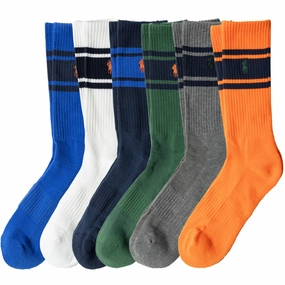 Grab Your Hot Pick Polo Ralph Lauren 6 Pack Embroidered Logo Sock Multi