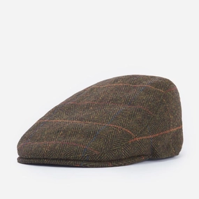 Grab It Before Gone Today Only Discount Alert Barbour Cheviot Mens Flat Cap - Olive Herringbone