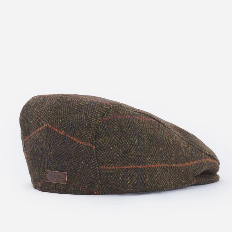 Barbour Cheviot Mens Flat Cap - Olive Herringbone Trending Hot Deal Grab Todays Deal