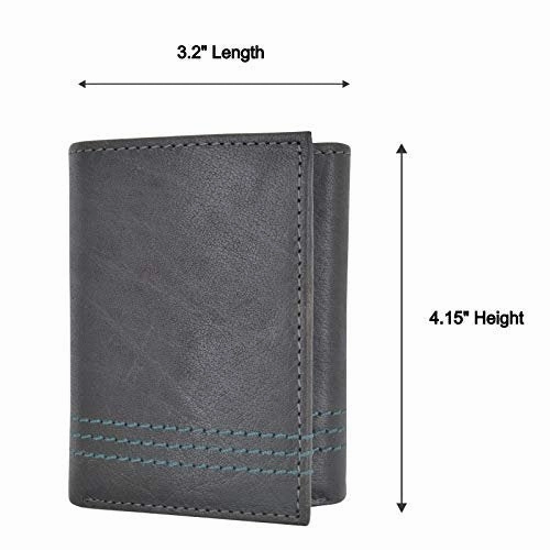 Cazoro Extra Capacity Trifold 2 Id Window Wallet For Men Rfid Blocking Genuine Leather Wallet Clearance Event Today