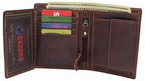 Large Rfid Genuine Vintage Leather Card Holder Bifold Trifold Wallet Snap Closure 2 Id Windows For Men Online Deal Frenzy