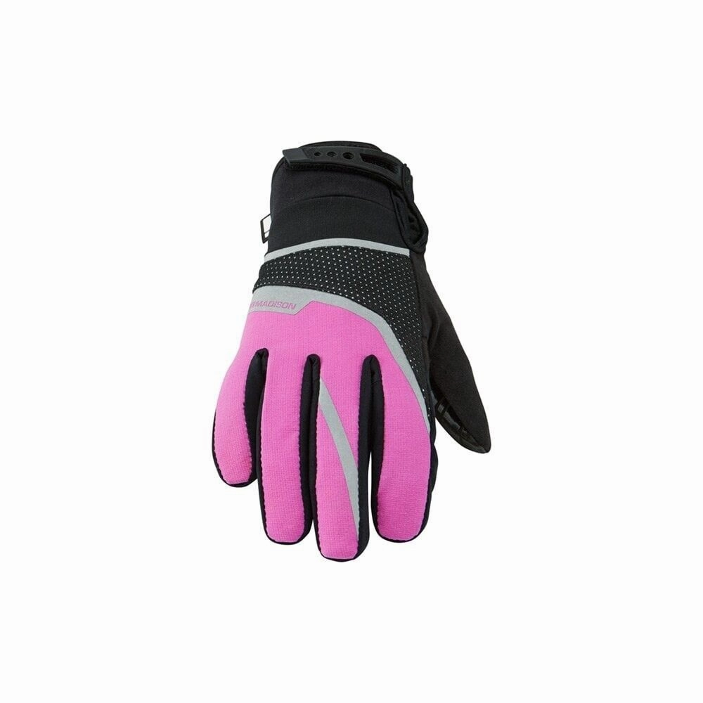 Madison Protec Youth Waterproof Cycling Gloves - Knockout Pink - Youth Large Biggest Savings Now
