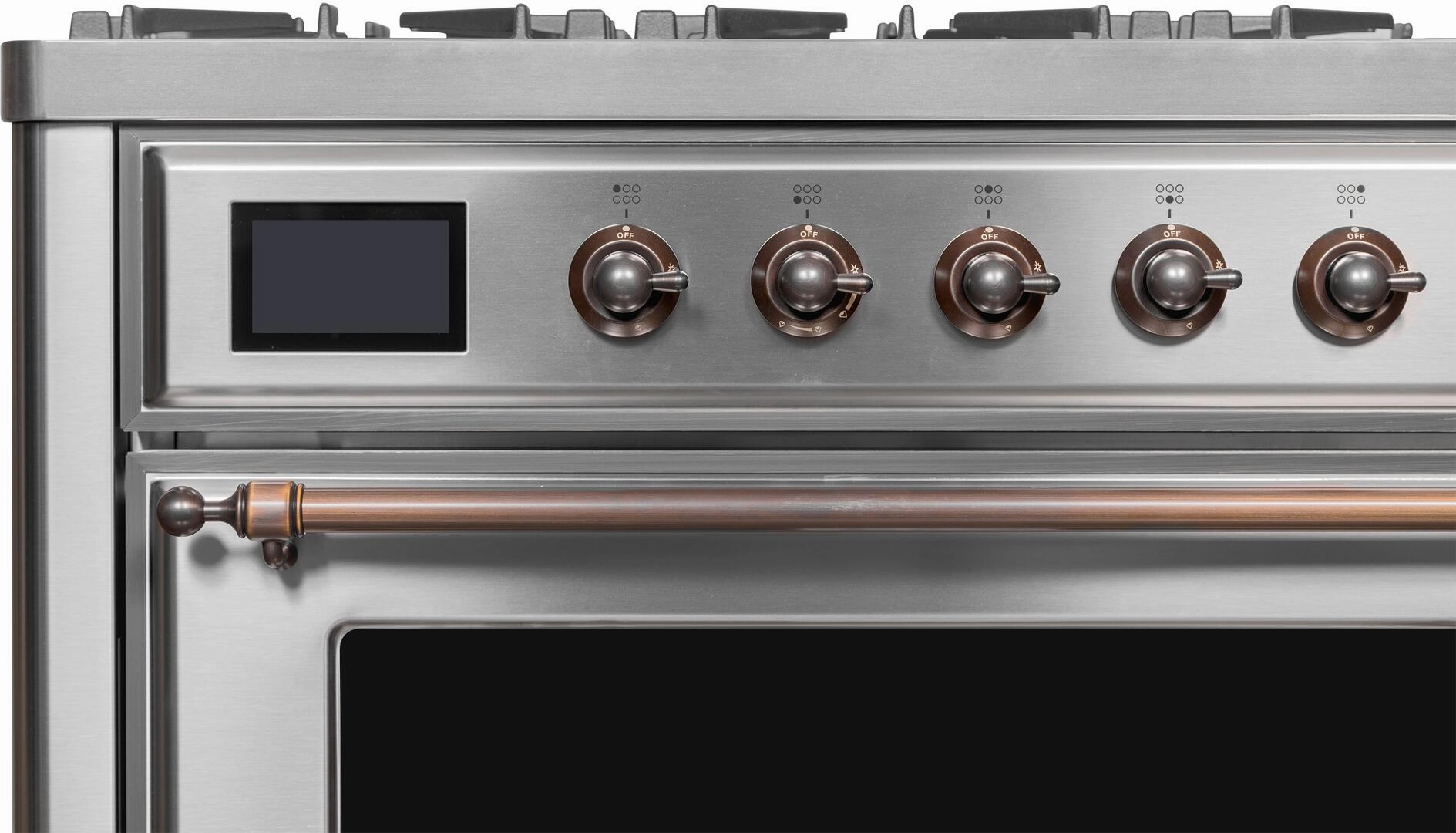 Ilve UM09FDNS3SSBLP Majestic Ii 36 Inch Dual Fuel Liquid Propane Freestanding Range In Stainless Steel With Bronze Trim