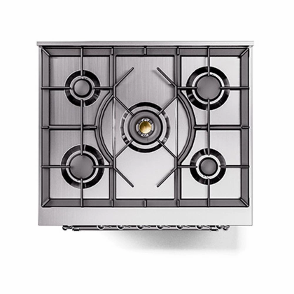 Ilve UN30NMPBUCLP Ilve Un30Nmpbuclp Nostalgie Ii Noblesse 30" Dual Fuel Range (Liquid Propane, Triple Glass Door, Burgundy, Chrome)