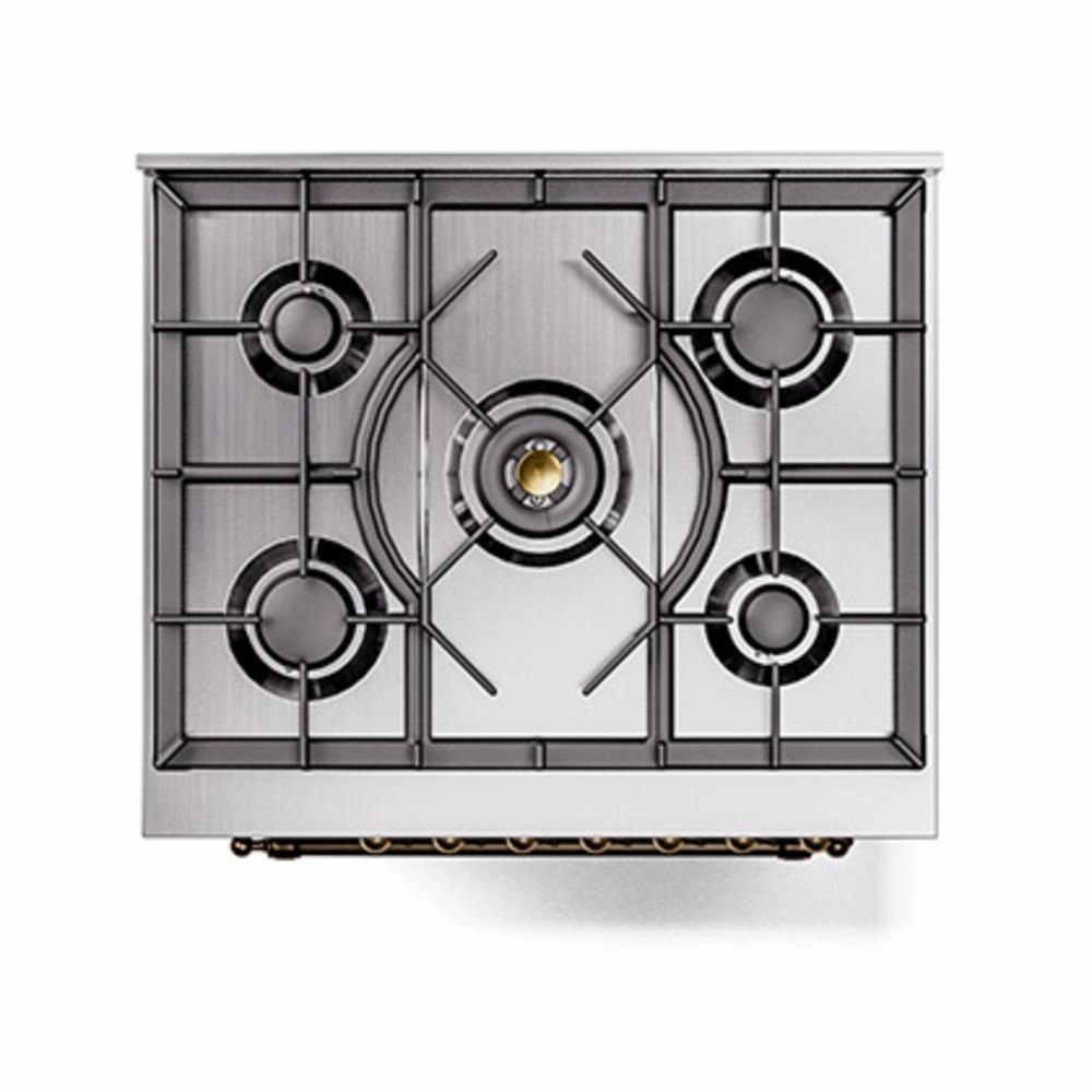 Ilve UN30NMPEGB Ilve Un30Nmpegb Nostalgie Ii Noblesse 30" Dual Fuel Range (Natural Gas, Triple Glass Door, Emerald Green, Burnished)