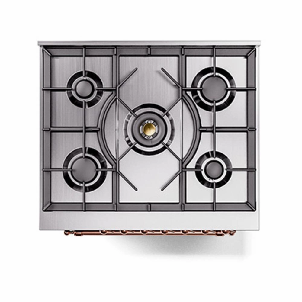 Ilve UN30NMPMBPLP Ilve Un30Nmpmbplp Nostalgie Ii Noblesse 30" Dual Fuel Range (Liquid Propane, Triple Glass Door, Midnight Blue, Copper)