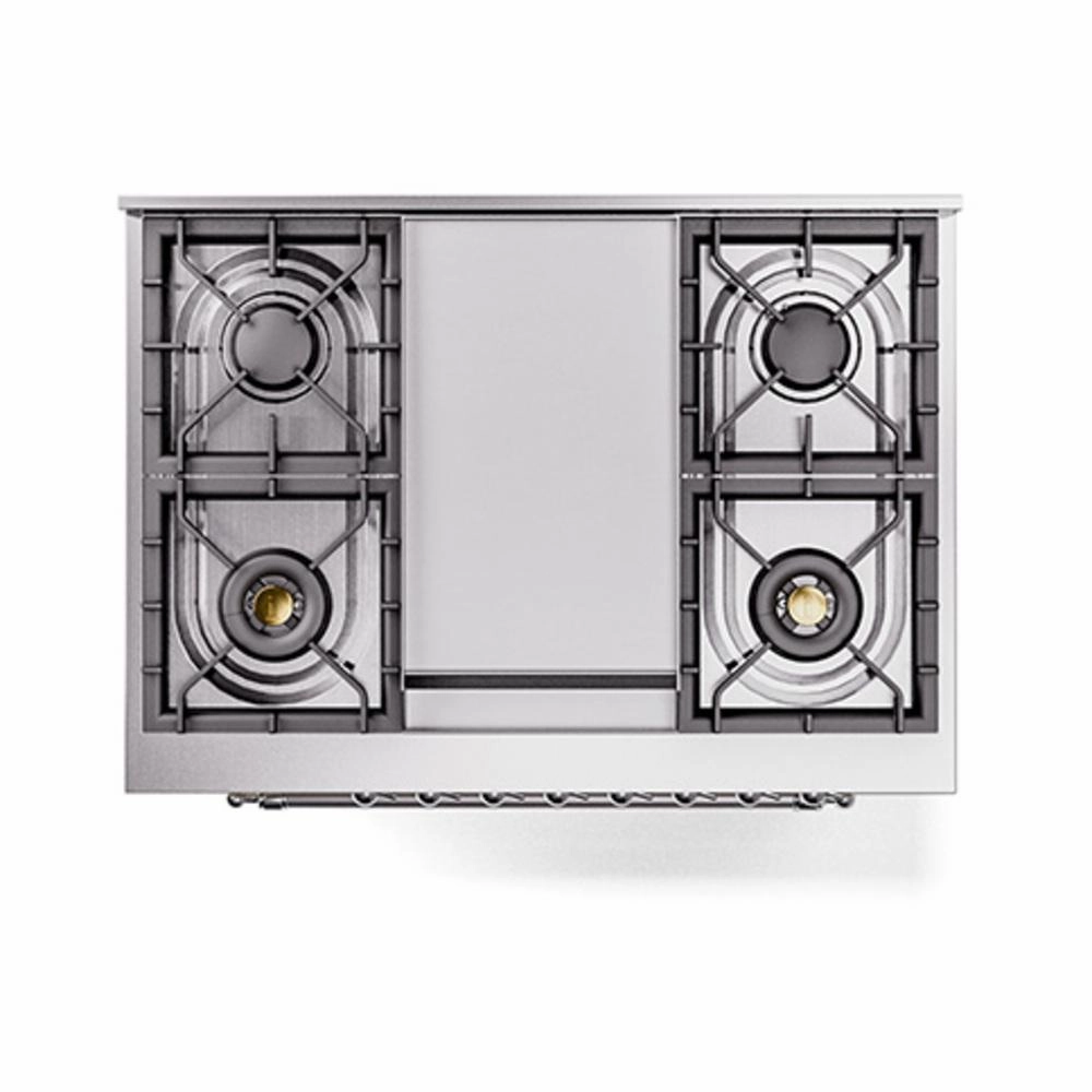 Ilve UN36FNMPAWC Ilve Un36Fnmpawc Nostalgie Ii Noblesse 36" Dual Fuel Range (Natural Gas, Triple Glass Door, Antique White, Chrome)