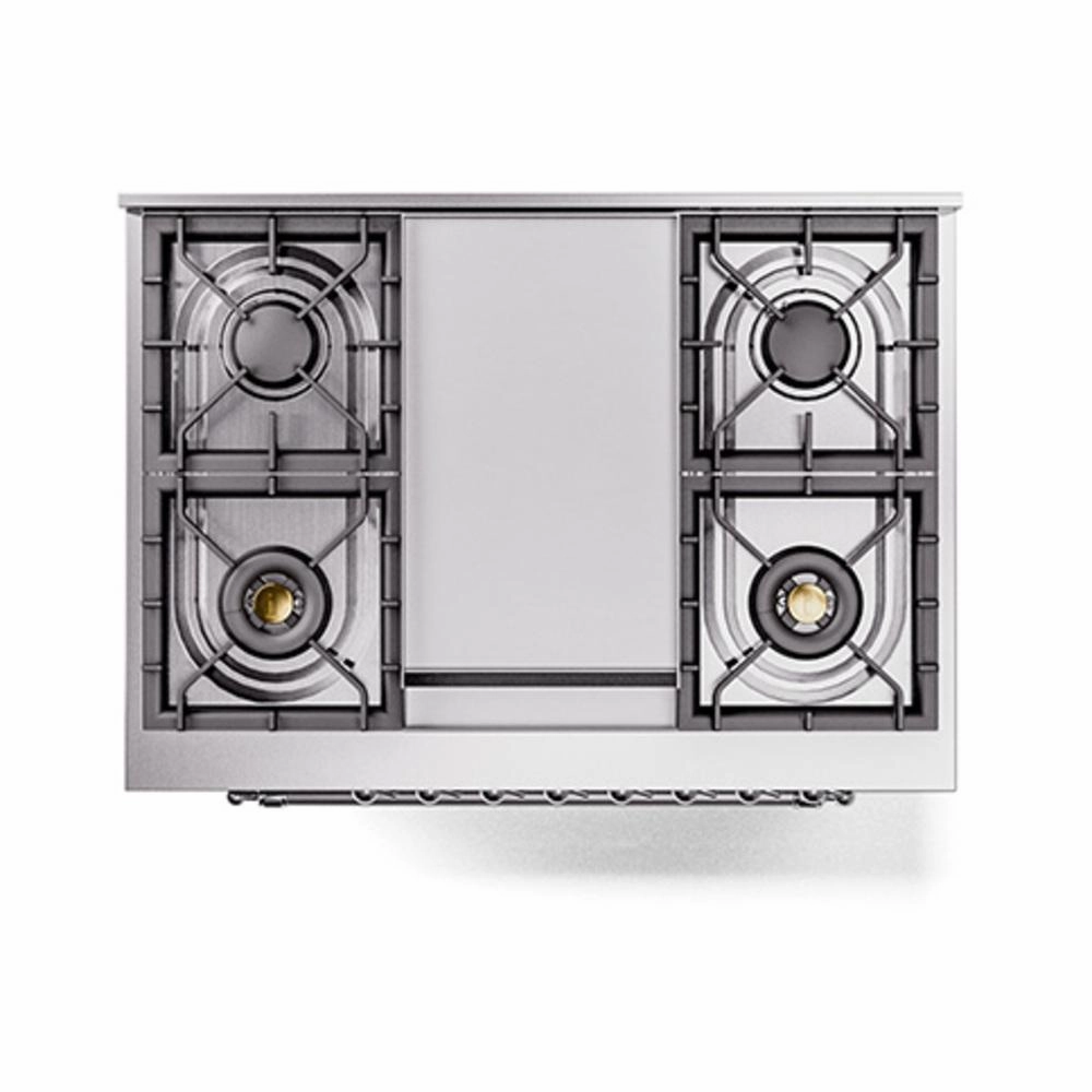 Ilve UN36FNMPBGCLP Ilve Un36Fnmpbgclp Nostalgie Ii Noblesse 36" Dual Fuel Range (Liquid Propane, Triple Glass Door, Blue Grey, Chrome)